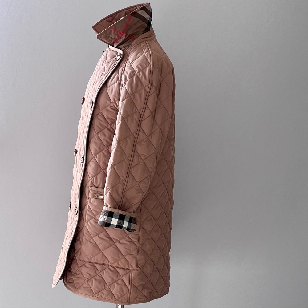 Burberry Diamond Quilted Coat in Camel - Picture 3 of 10